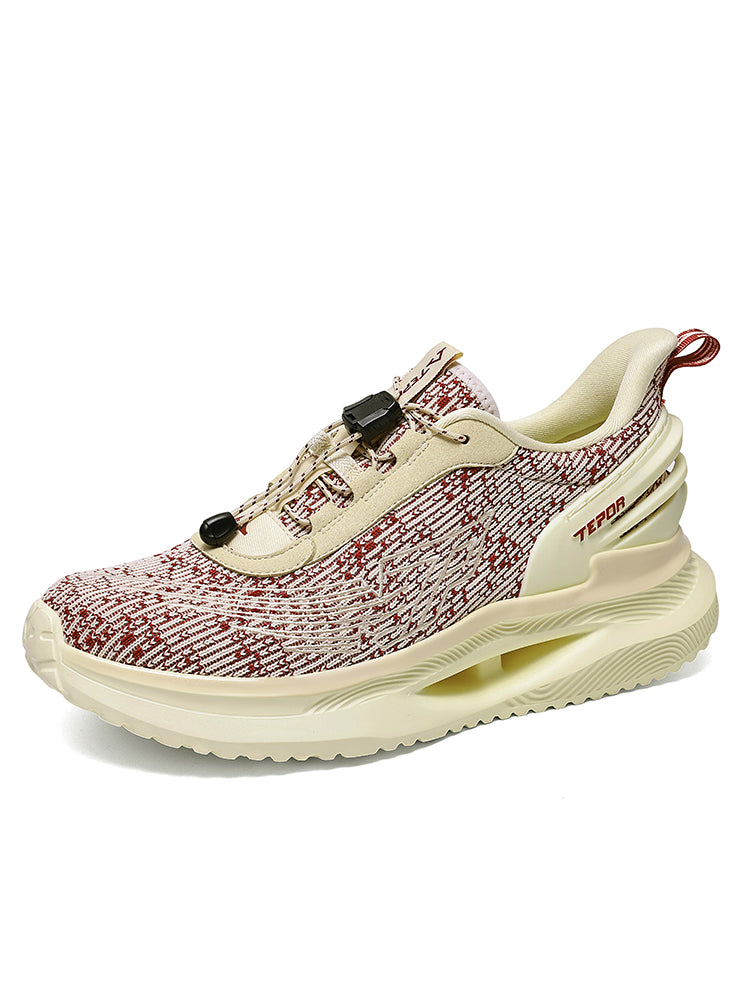 Lantu Ultralight Cosmos Series X outdoor sneaker in light-gray fly-knit with white MD supercritical midsole, built-in arch stabilizer and anti-skid TPU heel counter.