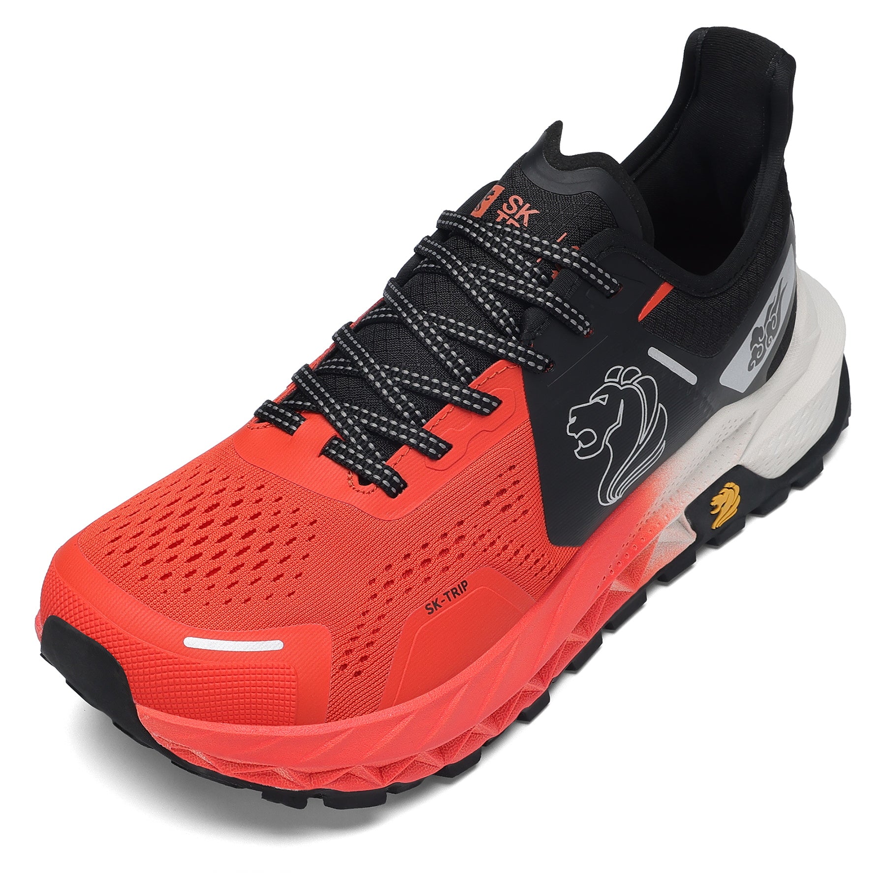 Walker 8001 Red Trail Running Shoes - Wide Toe Box Design Front View