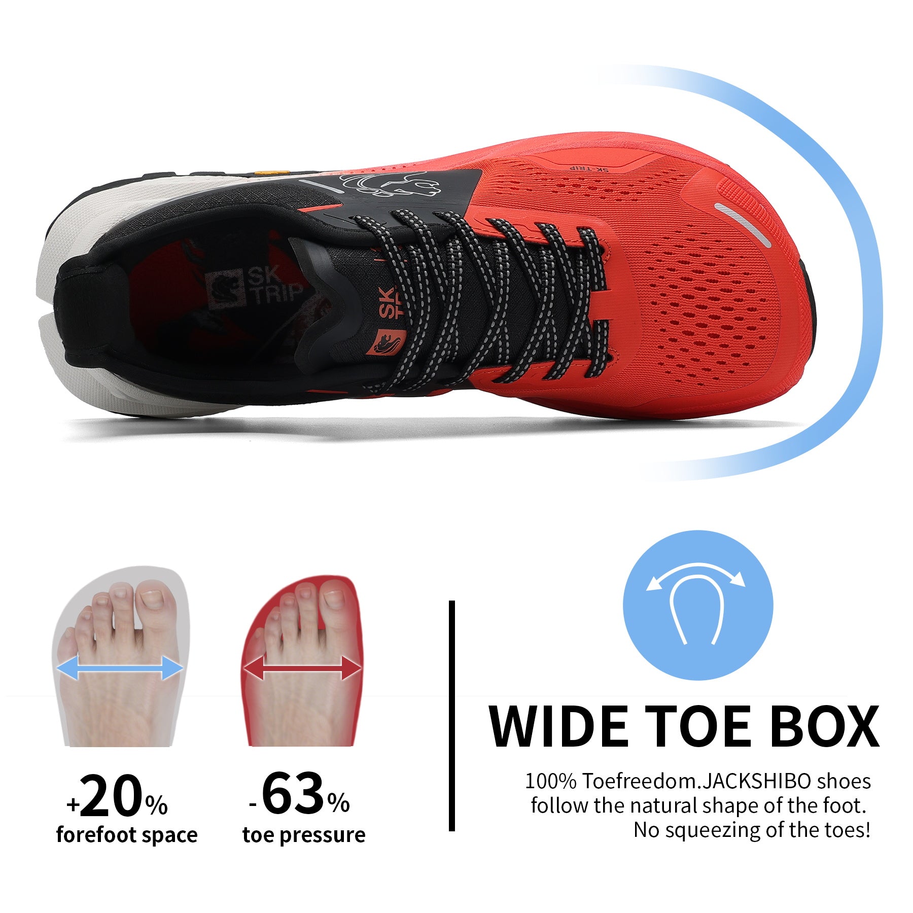 Walker 8001 Red Outdoor Shoes - Comfortable Wide Fit Design